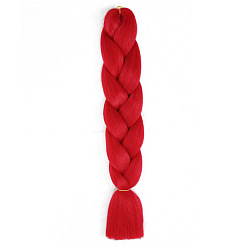 Red Long Single Color Jumbo Braid Hair Extensions for African Style - High Temperature Synthetic Fiber