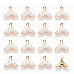 Белый 20 шт. Подвески из сплава эмали, форма китового хвоста, золотой свет, белые, 15x17.5x3 мм, отверстие : 1.6 мм