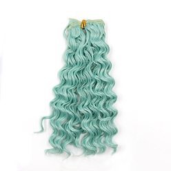 Medium Turquoise High Temperature Fiber Long Instant Noodle Curly Hairstyle Doll Wig Hair, for DIY Girl BJD Makings Accessories, Medium Turquoise, 7.87~9.84 inch(20~25cm)