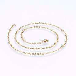 Golden 304 Stainless Steel Cable Chains Necklaces, with Lobster Claw Clasps, Golden, 17.7 inch(45cm), 1.5mm