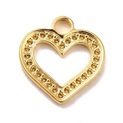 Real 18K Gold Plated Ion Plating(IP) 304 Stainless Steel Pendants Rhinestone Setting, Heart, Real 18K Gold Plated, 15x14.5x2mm, Hole: 2.5mm, Fit for 1mm rhinestone