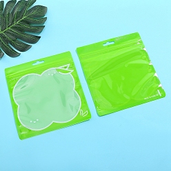Flower Plastic Zip Lock Bags, Resealable Packaging Bags, Self Seal Bag, Lawn Green, Flower, 16x15cm
