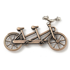 Red Copper Tibetan Style Alloy Pendants, Bicycle, Red Copper, 26x52.5x18mm, Hole: 2.5x2mm