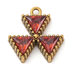 (123L) Белый крем непрозрачный блеск Ионное покрытие (IP) 304 подвески из циркония из нержавеющей стали, реальный 18 k позолоченный, огнеупорный кирпич, 12.5x12.5x3 мм, отверстие : 1.2 мм