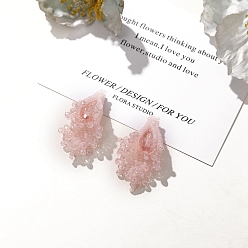 Pink Стеклянные подвески из бисера, общие чары каллилии, розовые, 40x20 мм