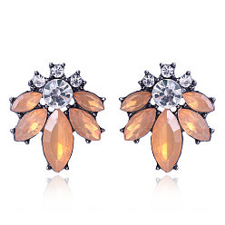 Apricot kernel protein Stylish and Elegant Crystal Flower Earrings with a Personalized Touch