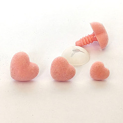 Pink Нос из пластика в форме сердца, с распоркой, для поделок куклы игрушки кукольные плюшевые животные изготовление, розовые, 12 мм