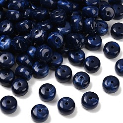 Темно-Синий Непрозрачные акриловые бусины, рондель, темно-синий, 14~14.5x9~9.5 мм, отверстие : 2 мм