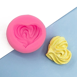 Hot Pink Heart Cookies DIY Food Grade Silicone Fondant Molds, for Chocolate Candy Making, Hot Pink, 44x43x15mm, Inner Diameter: 34x29mm