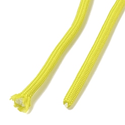 Yellow Polycotton Braided Cord with Inner Core, Round, for Shoe Lace Cord, Keychain Lanyard, Rope Bracelets Making, Yellow, 5mm, about 90~100 yards/bundle