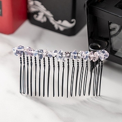Opalite Opalite Chip Hair Combs for Women, Metal Bridal Crown Hair Accessories, 40x80x10mm