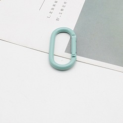 Бледно-бирюзовый Легкосплавные пружинные кольца, овальные, бледные бирюзовая, 50x25 мм