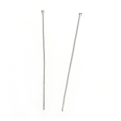 Stainless Steel Color 304 Stainless Steel Flat Head Pins, Stainless Steel Color, 50mm, Pin: 0.8mm, Head: 1.5mm