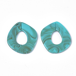 Light Sea Green Acrylic Linking Rings, Quick Link Connectors, For Jewelry Chains Making, Imitation Gemstone Style, Light Sea Green, 51.5x45x3.5mm, Hole: 23x16mm, about: 78pcs/500g