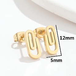 Others 304 Stainless Steel Asymmetrical Earrings, Stud Earrings for Women, Vortex Pattern, 10mm