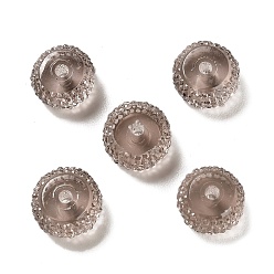 Rosy Brown Transparent Resin Beads, Textured Rondelle, Rosy Brown, 12x7mm, Hole: 2.5mm