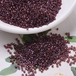 (DB0129) Прозрачный Оранжевый Золотой Блеск Малиновый Бусины miyuki delica, цилиндр, японский бисер, 11/0, (дБ 0129) прозрачная оранжево-золотая малина, 1.3x1.6 мм, отверстие : 0.8 мм, Около 2000 шт / 10 г