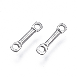 Stainless Steel Color 304 Stainless Steel Link Connectors, Stainless Steel Color, 10x2x1mm, Hole: 1.2mm