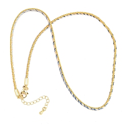 Королевский синий Изготовление ожерелий из плетеного поликоттонового шнура, с латунными выводами и 303 застежками из лобстера из нержавеющей стали, реальный 18 k позолоченный, королевский синий, 18.11~18.19 дюйм (46~46.2 см)