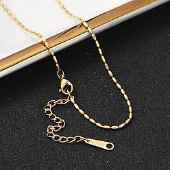 Real 14K Gold Plated Ion Plating(IP) 304 Stainless Steel Oval Ball Chain Necklace for Men Women, Real 14K Gold Plated, 16.02 inch(40.7cm)