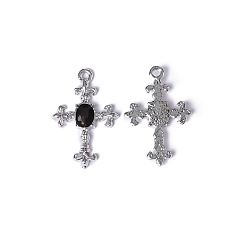 Cross Подвески из эмали и сплава, платина, крестик, 31.2x21 мм, отверстие : 2.7 мм