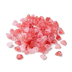 Roja Abalorios de acrílico, de piedras preciosas de imitación, chip, rojo, 8x6x4 mm, agujero: 1.4 mm