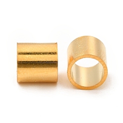 Real 24K Gold Plated 304 Stainless Steel Beads, Large Hole Beads, Column, Real 24K Gold Plated, 6x6mm, Hole: 5mm