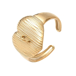 Golden 304 Stainless Steel Finger Rings Components, with Loop, Heart, Ion Plating(IP), Golden, 16mm, Hole: 2mm, 18mm