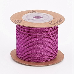 Medium Violet Red Nylon Cords, String Threads Cords, Round, Medium Violet Red, 1.5mm, about 27.34 yards(25m)/roll