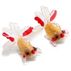 Goldenrod Translucent Resin Pendants, Goldfish Charms, Goldenrod, 28.5x17.4mm