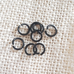 Black Baking Painted Iron Open Jump Rings, Round Ring, Black, 10x1.4mm