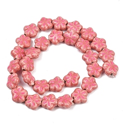 Светло-Коралловый Фарфоровые эмалевые бусины ручной работы, цветок, пастельный фарфор, свет коралловый, 12~12.5x11~12.5x5.5~6 мм, отверстие : 1.6~2 мм