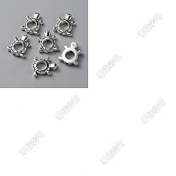 Античное Серебро 30шт. рамка из сплава в тибетском стиле, черепаха, античное серебро, 15x12.5x3 мм, отверстие : 1.4 мм, 5 мм внутренним диаметром