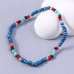 YB225lanhong Fashion Colorful Rice Bead Bracelet - Flower Hand String Bracelet, Hand Ornament.