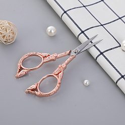  Stainless steel retro beauty small scissors carved pointed cut embroidery thread cut household mini electroplating scissors