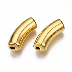 Золотой CCB пластиковые шарики, изогнутая трубка, золотые, 34.5x13x11 мм, отверстие : 3.5 мм, Около 155 шт / 500 г