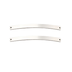 Нержавеющая Сталь Цвет 304 подвески из нержавеющей стали, звенья изогнутого прямоугольника, цвет нержавеющей стали, 38.5x3x1.2 мм, отверстие : 1 мм