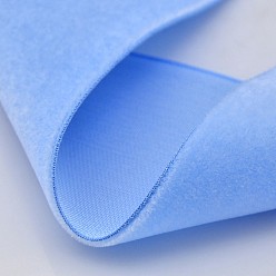 Cornflower Blue Polyester Velvet Ribbon for Gift Packing and Festival Decoration, Cornflower Blue, 1-1/2 inch(38mm), about 20yards/roll(18.29m/roll)