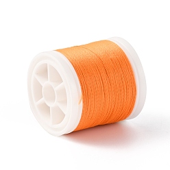 Orange Luminous Polyester Cords, Round, Orange, 0.1mm, about 109.36 Yards(100m)/Roll