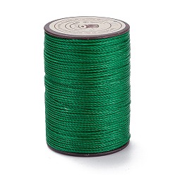 Grün Runde gewachste Polyesterfadenschnur, Mikro-Makramee-Schnur, verdrillte Schnur, zum Nähen von Leder, grün, 0.8 mm, ca. 54.68 Yards (50 m)/Rolle