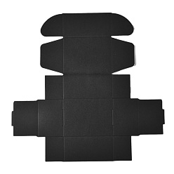 Black Kraft Paper Gift Box, Mailing Boxes, Folding Boxes, Rectangle, Black, 8x6x4cm