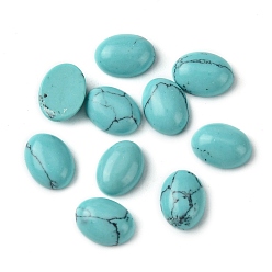 Synthetic Turquoise Synthetic Turquoise Cabochons, Oval, 8~8.5x6~6.5x2.5~3.5mm