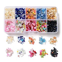 Mixed Color DIY Jewelry Making Finding Kit, Mixed Shape Glass & Seed Beads, Mixed Color, 2~6x2~4x2~7mm, Hole: 0.6~1.8mm, Box: 68x129x22mm