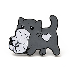 Gray Dog with Toy Enamel Pin, Electrophoresis Black Alloy Creative Badge for Backpack Clothes, Gray, 24x30x2mm, Pin: 1.2mm