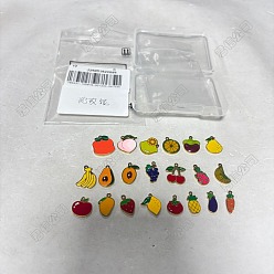 Mixed Shapes 21 шт. 21 стили 304 эмалевые подвески из нержавеющей стали, фрукты, ионное покрытие (ip), золотые, разнообразные, 12~16.5x5~15x0.8~2 мм, отверстие : 1~1.5 мм, 1 шт / стиль