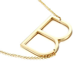Golden B Stylish 26-Letter Alphabet Necklace for Women - Fashionable European and American Jewelry Accessory
