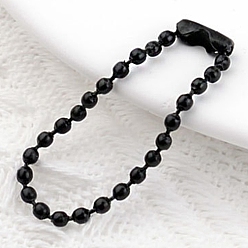 Black Iron Tag Chains, with Ball Chain Connectors, Black, 10~12cm