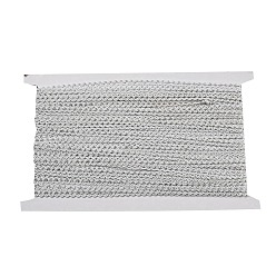 Silver Polyester Wavy Lace Trim, for Curtain, Home Textile Decor, Silver, 1/4 inch(6mm)