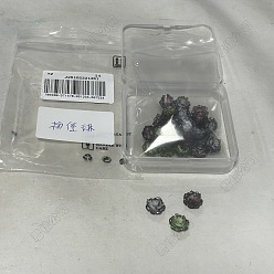 Mixed Color 30Pcs 3 Colors Resin Rose Flower Cabochons, with Glitter Powder, Mixed Color, 11x10x6mm, 10pcs/color