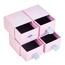Lilas Boîte de retrait de papier, avec une éponge noire et une corde en polyester, carrée, lilas, 5x5x3.6 cm, Taille intérieure: 4.3x4.5cm